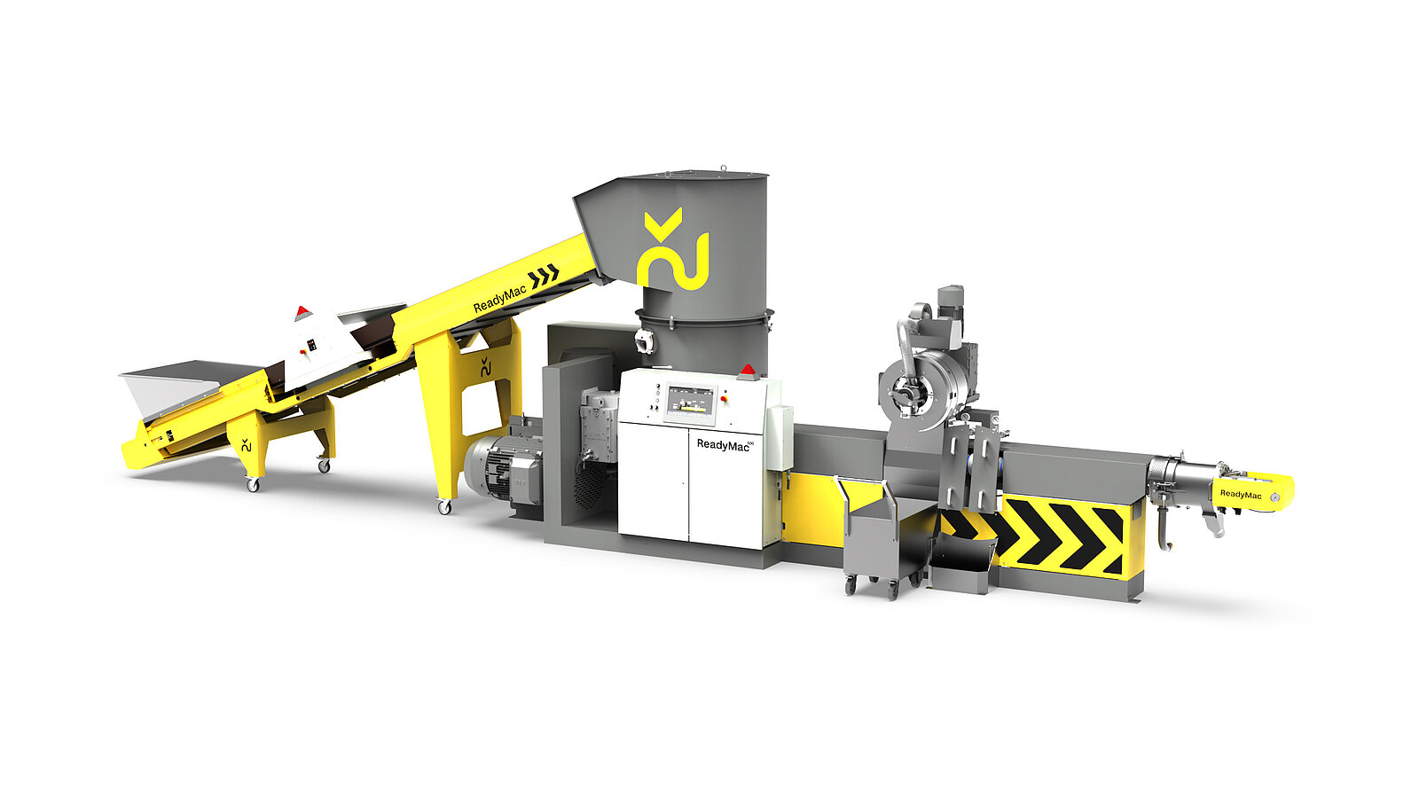 The picture shows a recycling plant from Erema