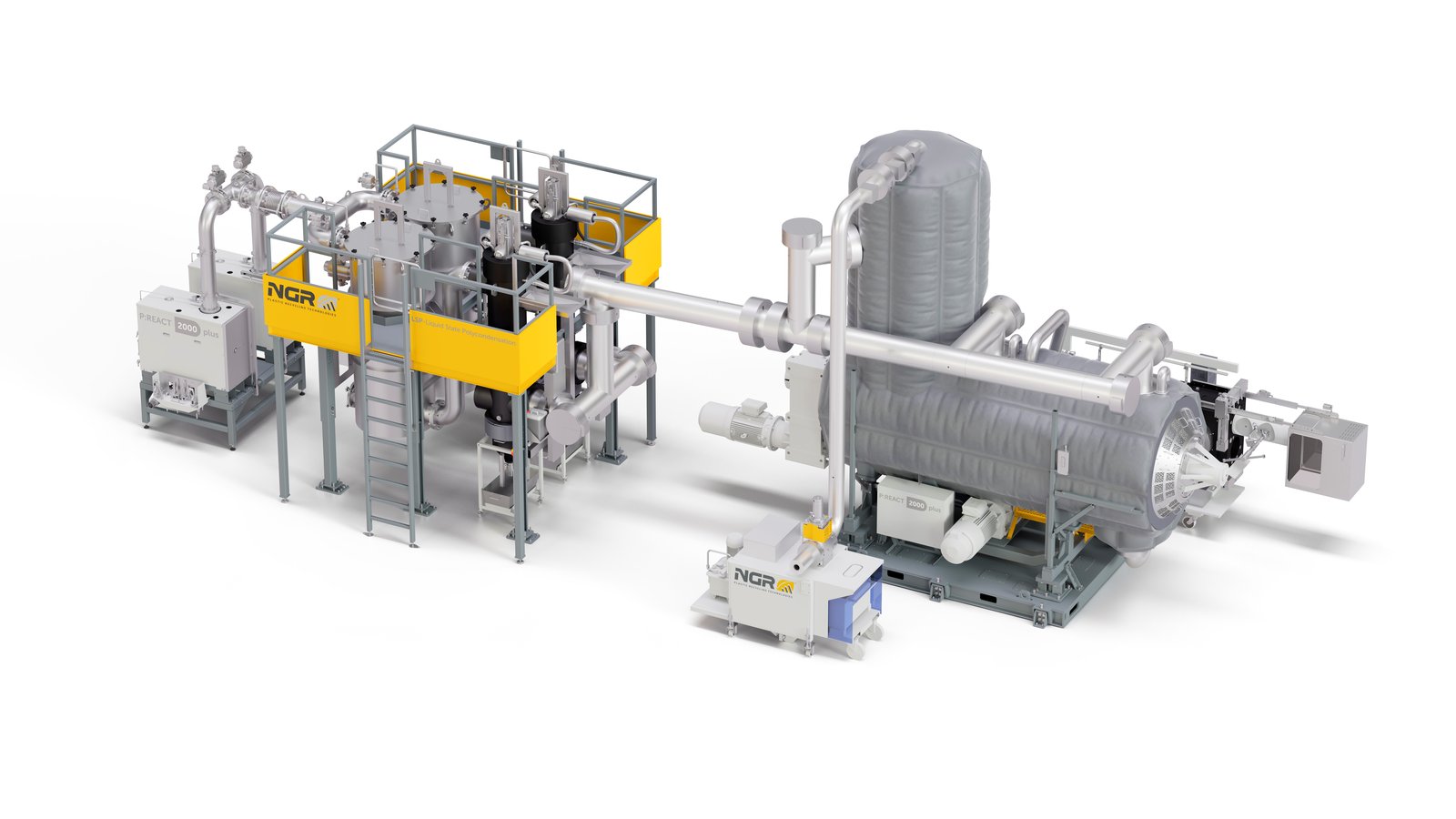 [Translate to English:] Das Bild zeigt eine Recyclingmaschine die PET recyceln kann